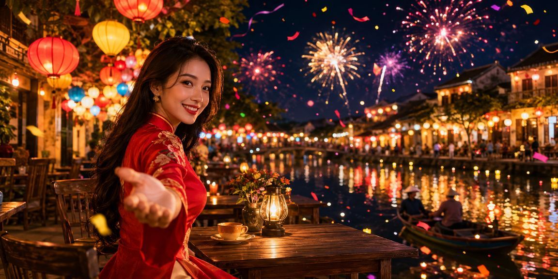 Người dùng tại Hội An đọc thông tin cá cược thể thao bên ly cà phê